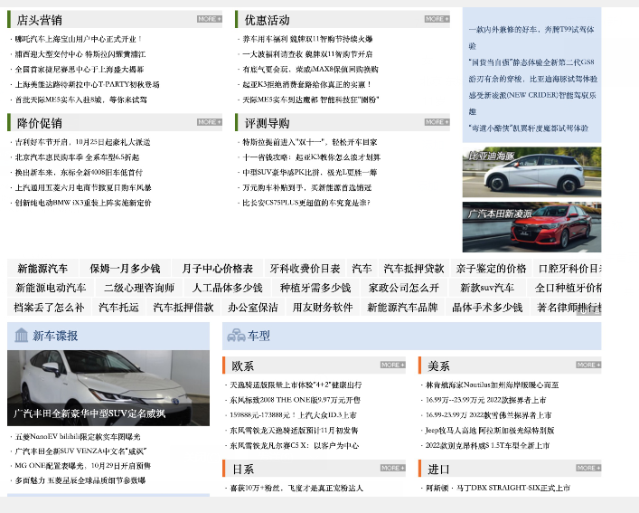 上海热线汽车首页文字链