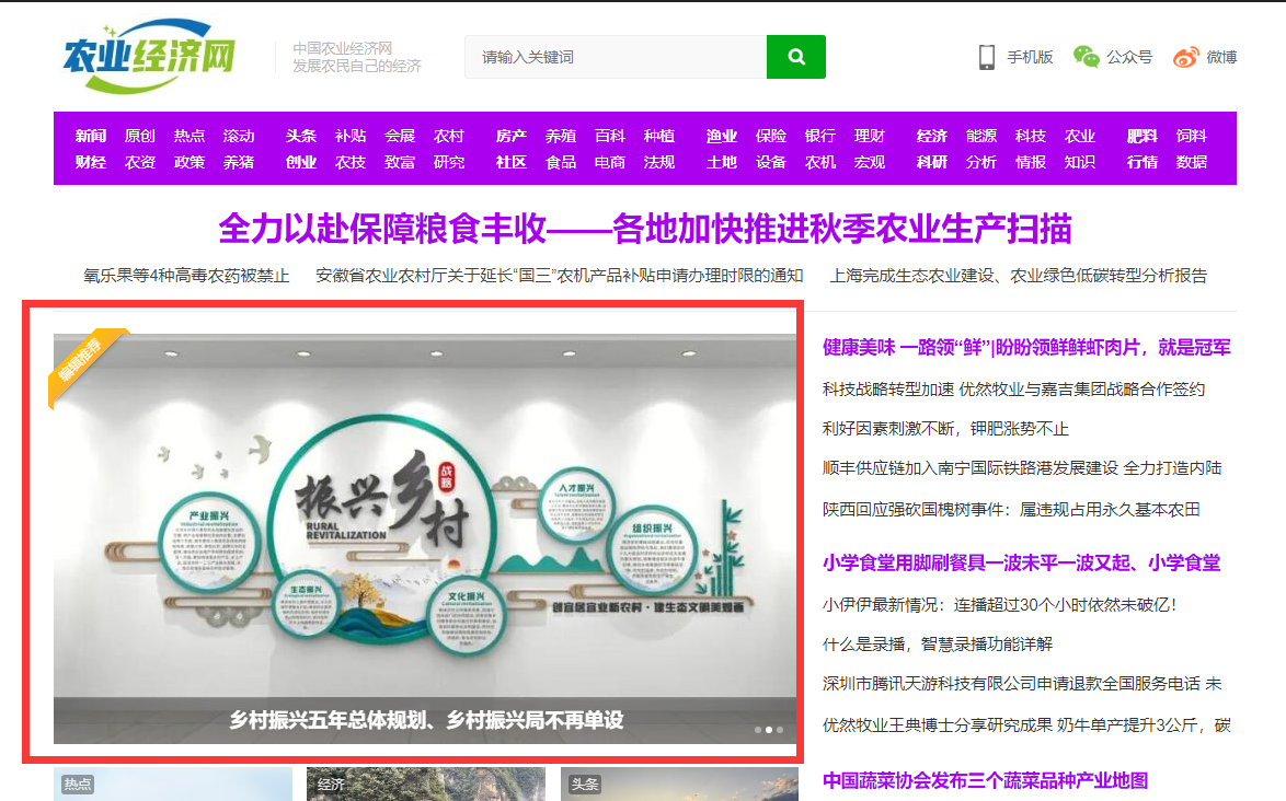 中国农业经济网(首页焦点图)
